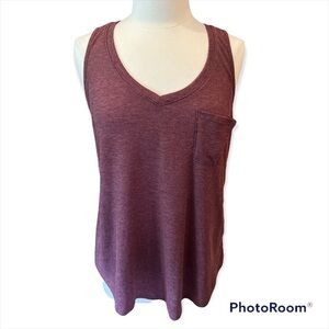 Bozzolo Mauve Heathered Tank Oversized Feint Pocket Round Hem size 1X‌‌‌